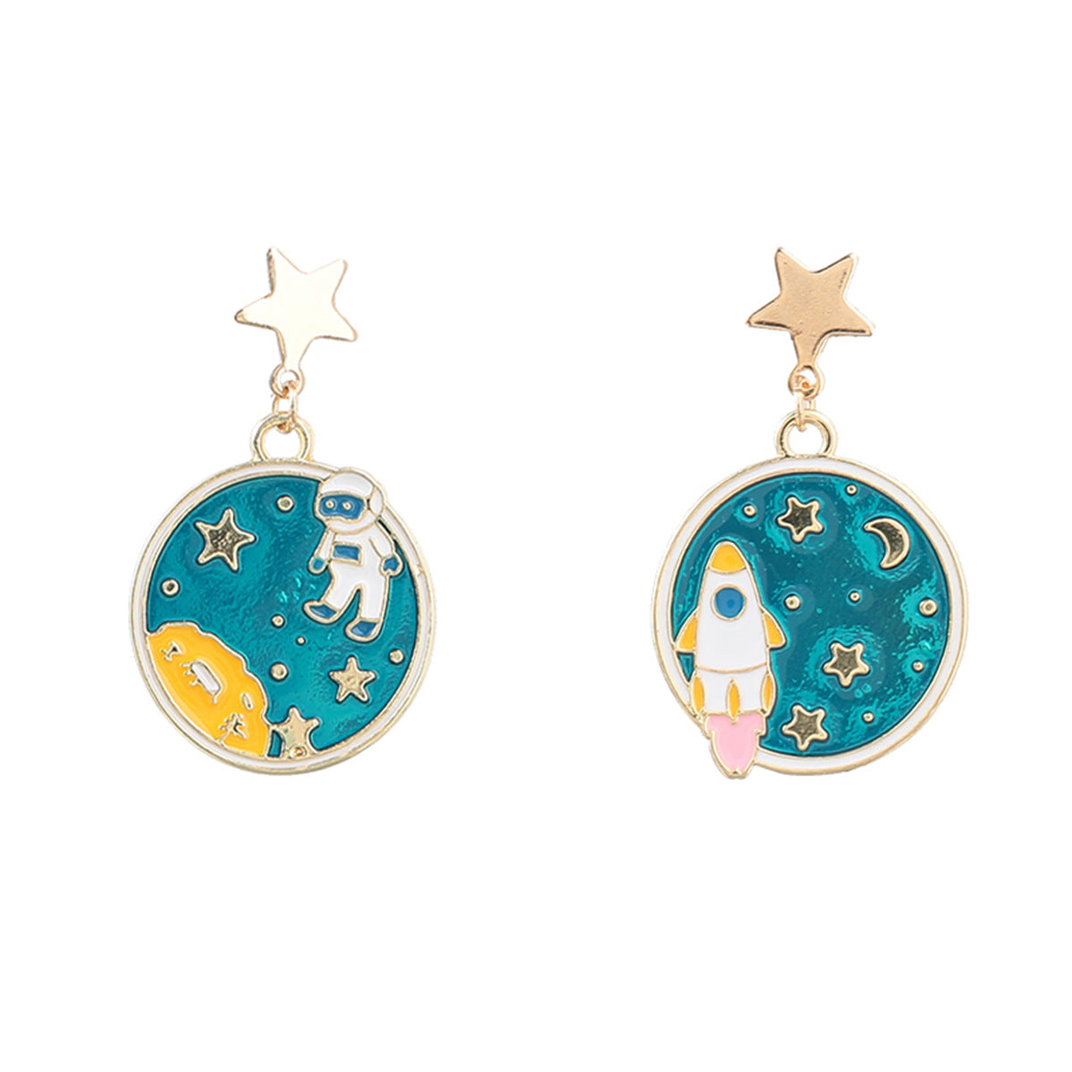 Pendientes De Aleación De Astronautas De Planeta De Goteo al por mayor